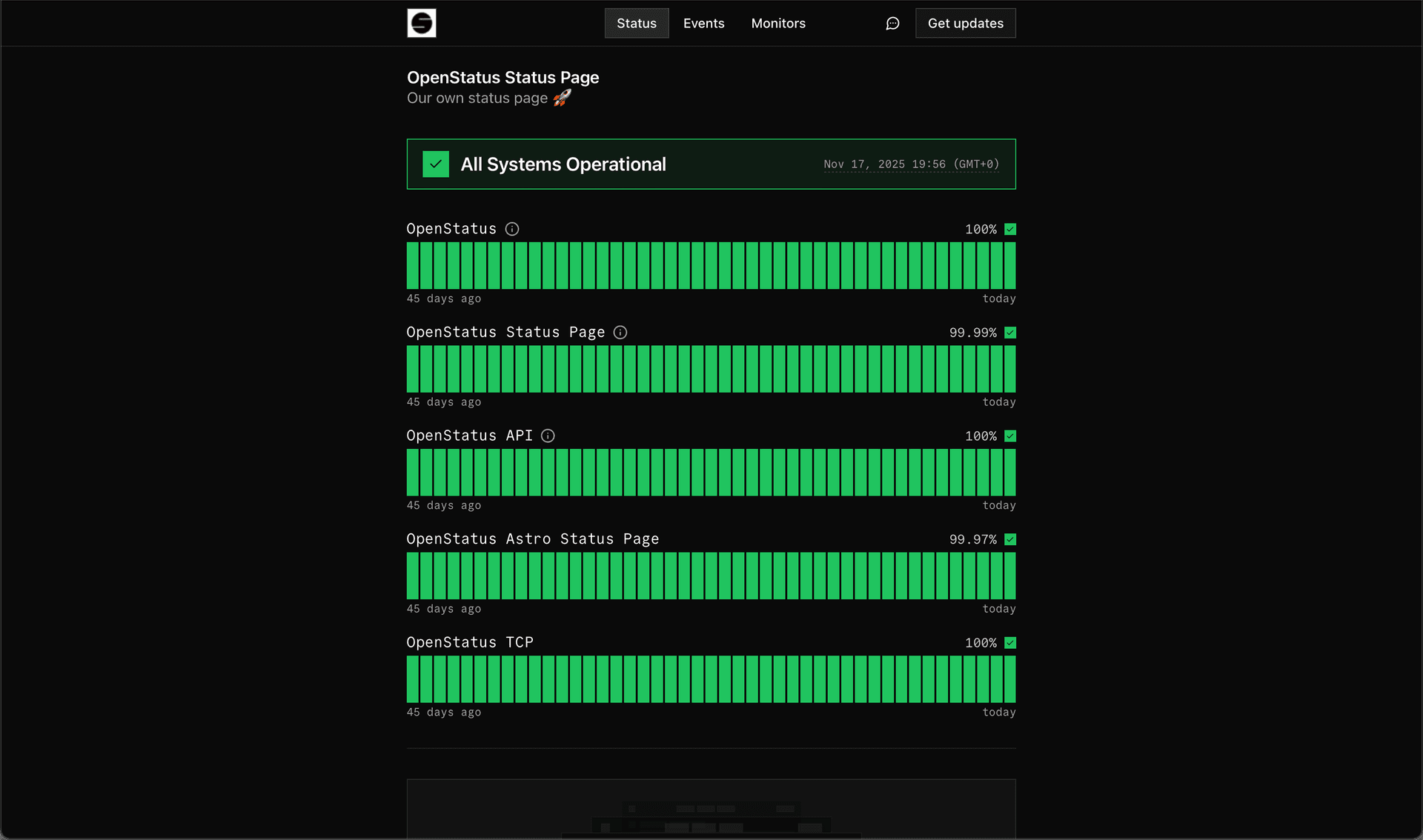 Status page
