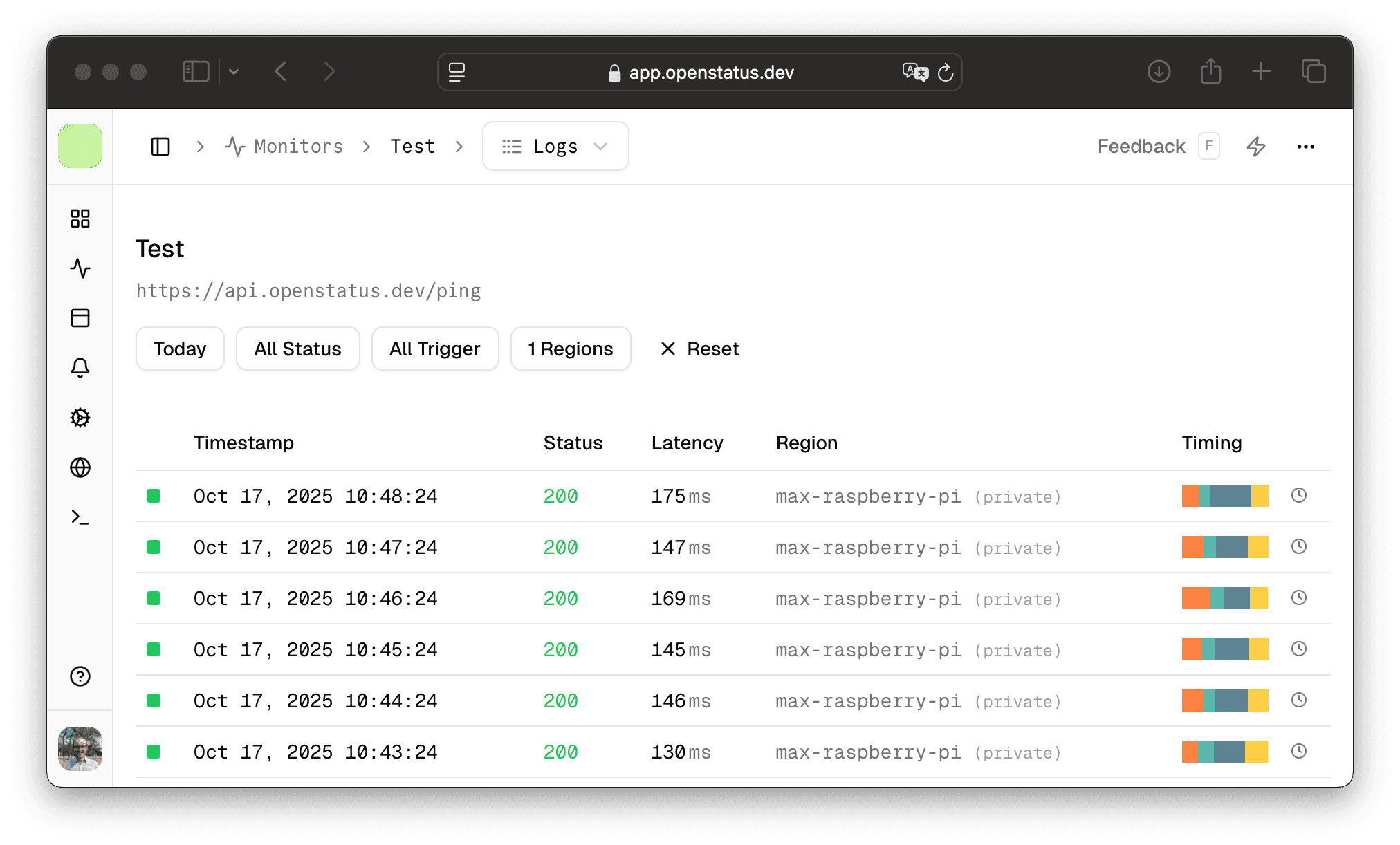 Access your logs within the Orbty Mon Dashboard.